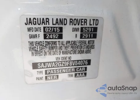 2015 Jaguar Xj Xjl Portfolio from USA, damaged, VIN SAJWA2GZ9F8V84076